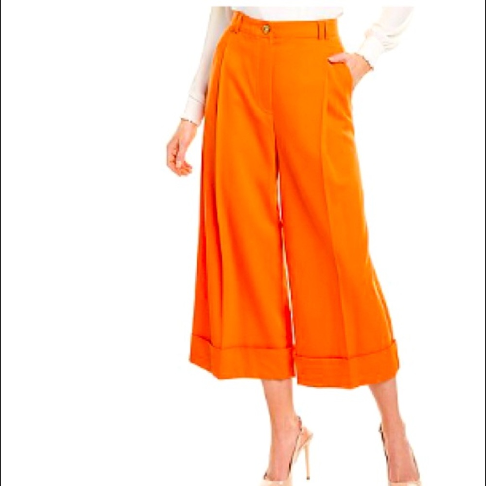 Size 44 Italian, ESCADA orange culottes NWT